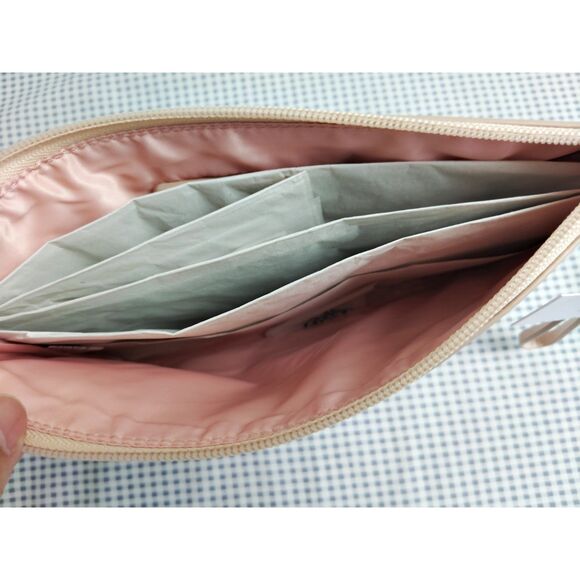 LC Lauren Condrad Peach French Kitty Wristlet  Pouch Make Up Bag NWT - Picture 13 of 15